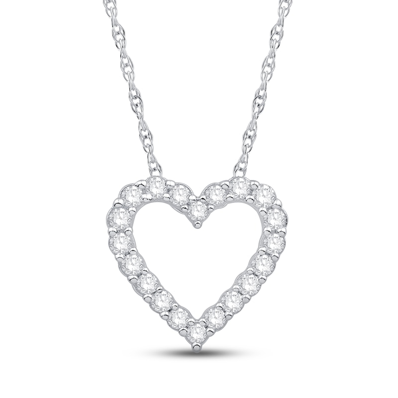 Diamond Heart Necklace 1/4 ct tw Round 10K White Gold | Jared