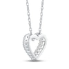 Thumbnail Image 3 of Diamond Heart Necklace 1/4 ct tw Round 10K White Gold
