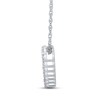 Thumbnail Image 4 of Diamond Heart Necklace 1/4 ct tw Round 10K White Gold