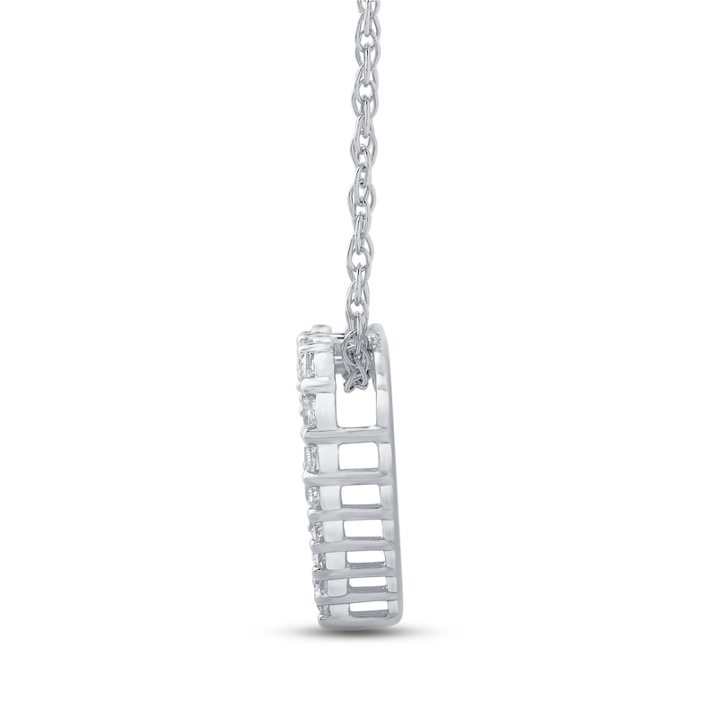 Main Image 4 of Diamond Heart Necklace 1/4 ct tw Round 10K White Gold