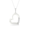 Thumbnail Image 1 of Diamond 3-Stone Heart Pendant Necklace 1/2 ct tw Round 10K White Gold 18"