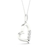 Thumbnail Image 2 of Diamond 3-Stone Heart Pendant Necklace 1/2 ct tw Round 10K White Gold 18"