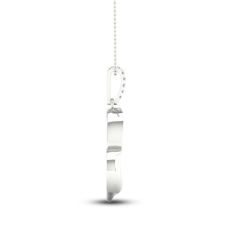 Main Image 3 of Diamond 3-Stone Heart Pendant Necklace 1/2 ct tw Round 10K White Gold 18"
