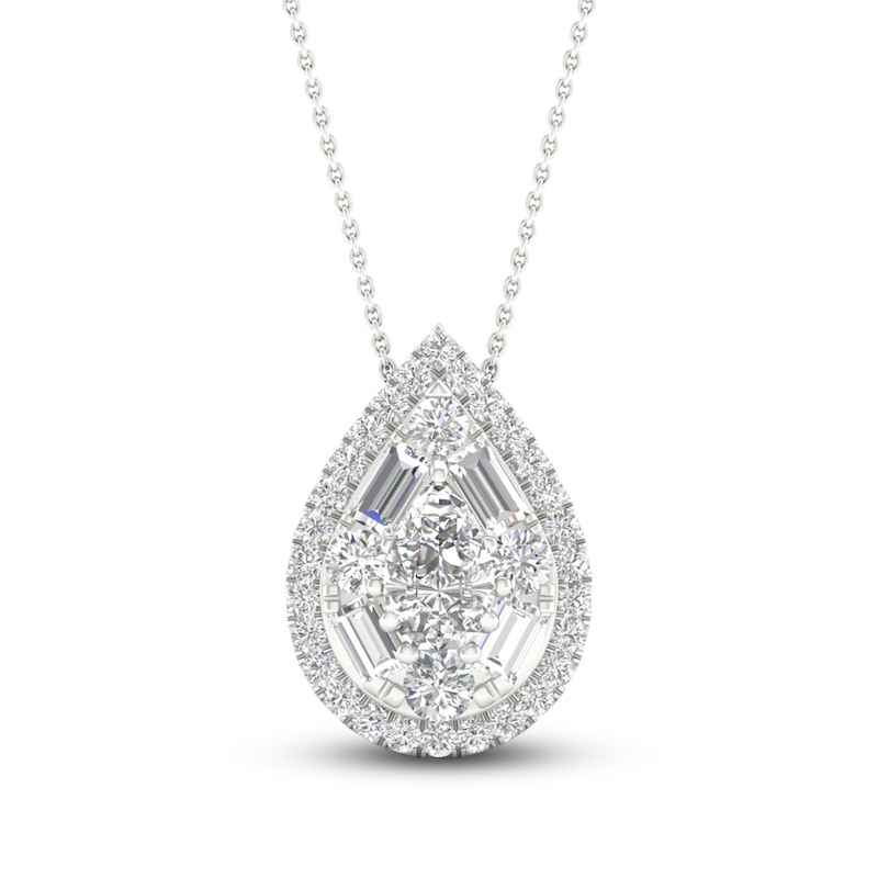 Main Image 1 of Diamond Pendant Necklace 1/2 ct tw Round 14K White Gold 18&quot;