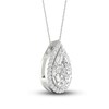 Thumbnail Image 3 of Diamond Pendant Necklace 1/2 ct tw Round 14K White Gold 18&quot;