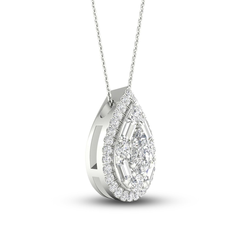 Main Image 3 of Diamond Pendant Necklace 1/2 ct tw Round 14K White Gold 18&quot;