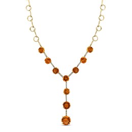 LALI Jewels Natural Citrine Necklace 1/3 ct tw Diamonds 14K Yellow Gold