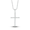 Thumbnail Image 0 of Diamond Cross Pendant Necklace 1/10 ct tw Round Sterling Silver