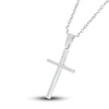 Thumbnail Image 2 of Diamond Cross Pendant Necklace 1/10 ct tw Round Sterling Silver