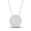 Thumbnail Image 1 of Diamond Pendant Necklace 1/2 ct tw Round 10K White Gold 18"