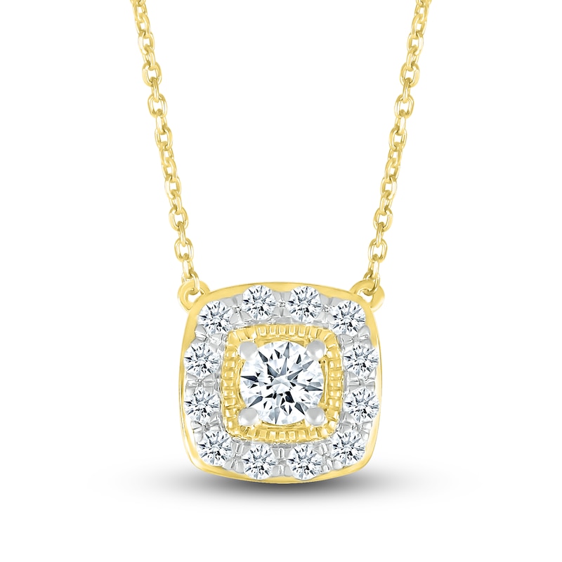 Main Image 1 of Diamond Necklace 1/3 ct tw Round 10K Yellow Gold 18"