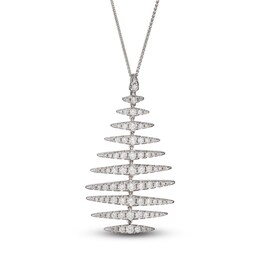LALI Jewels Diamond Pendant Necklace 5/8 ct tw Round 14K White Gold 18&quot;