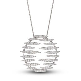 LALI Jewels Diamond Pendant Necklace 1 ct tw Round 14K White Gold 18&quot;