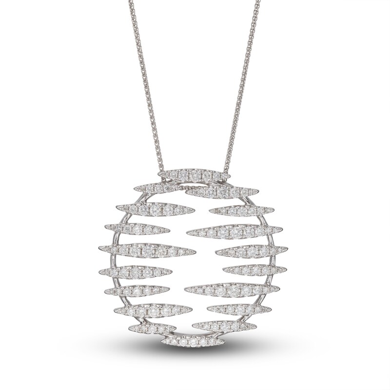 LALI Jewels Diamond Pendant Necklace 1 ct tw Round 14K White Gold 18"