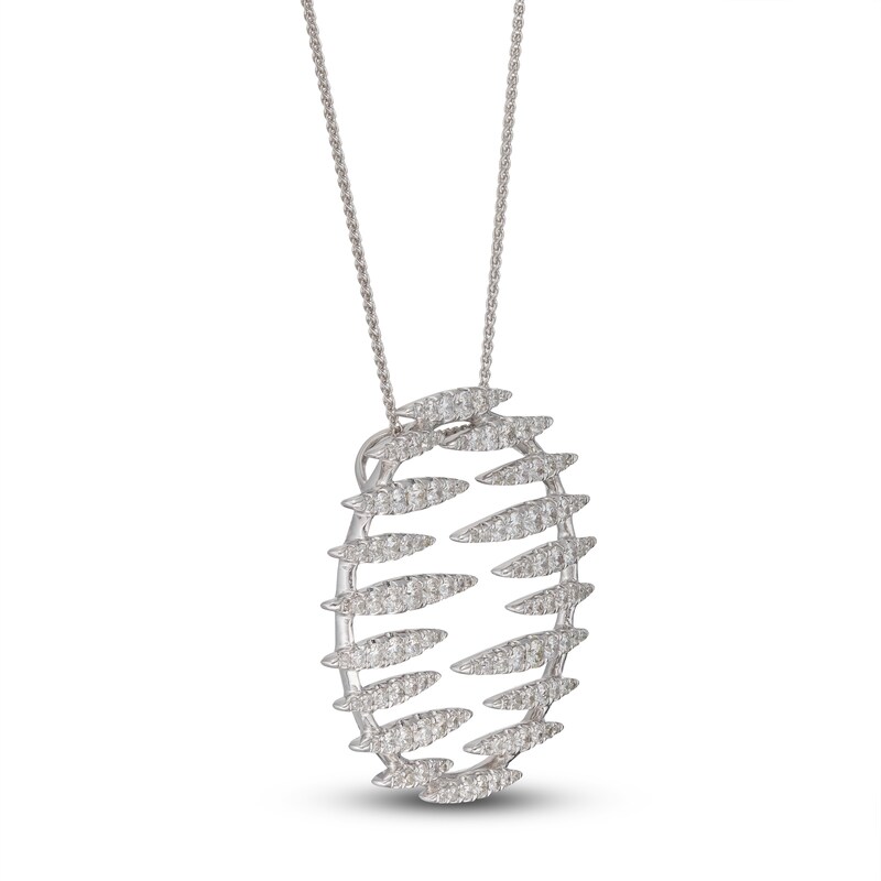 LALI Jewels Diamond Pendant Necklace 1 ct tw Round 14K White Gold 18"