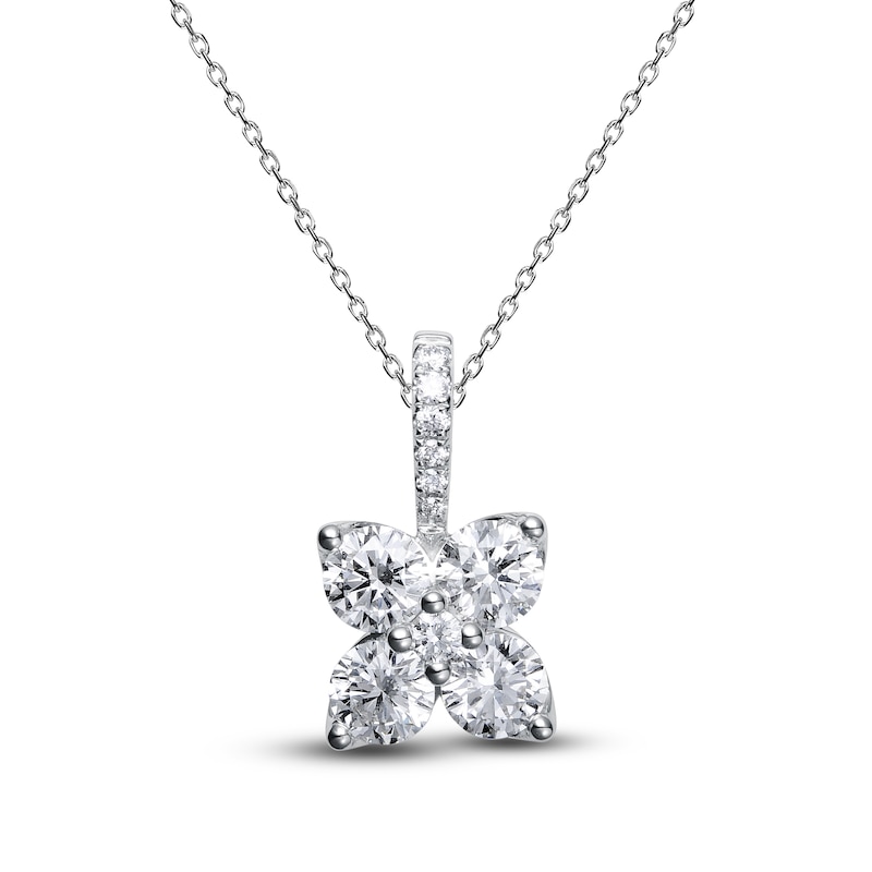 Main Image 1 of Diamond Necklace 7/8 ct tw Round 14K White Gold 18"