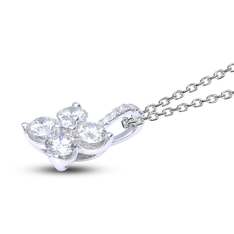 Main Image 2 of Diamond Necklace 7/8 ct tw Round 14K White Gold 18"