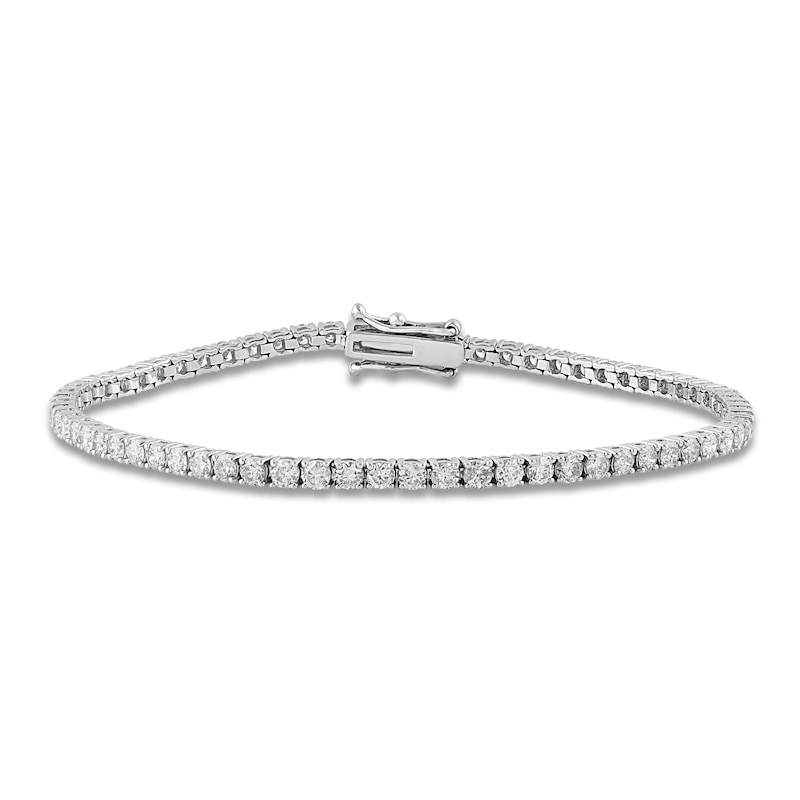 Main Image 1 of Diamond Tennis Bracelet 3-1/2 ct tw Round 14K White Gold