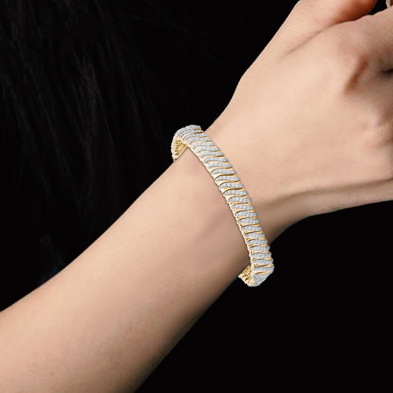 Main Image 4 of Diamond Bracelet 5 ct tw Round 14K Yellow Gold