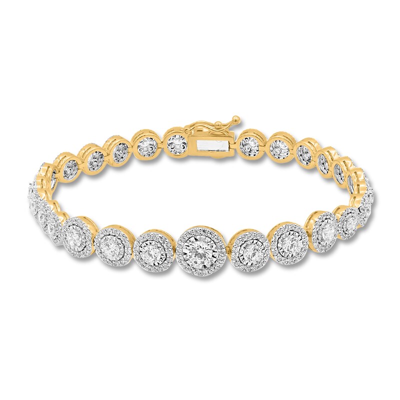 Diamond Tennis Bracelet 5 ct tw Round 14K Yellow Gold