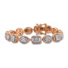 Diamond Tennis Bracelet 4 ct tw Round/Baguette/Princess 14K Rose Gold