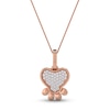Thumbnail Image 1 of Diamond Paw Pendant Necklace 1/10 ct tw Round 10K Rose Gold 18"