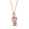Thumbnail Image 2 of Diamond Paw Pendant Necklace 1/10 ct tw Round 10K Rose Gold 18"