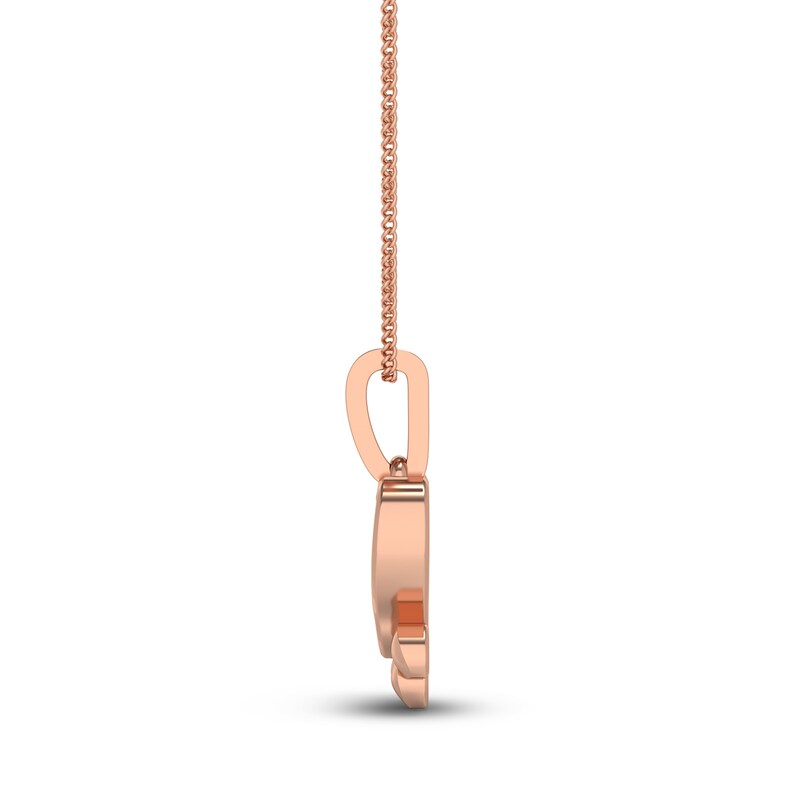 Main Image 3 of Diamond Paw Pendant Necklace 1/10 ct tw Round 10K Rose Gold 18"
