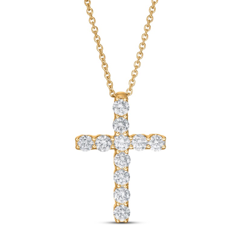 Lab-Created Diamond Necklace 1 ct tw Round 14K Yellow Gold
