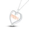 Thumbnail Image 2 of Diamond "MOM" Heart Pendant Necklace 1/4 ct tw Round Sterling Silver/10K Rose Gold 18"
