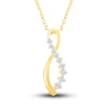 Thumbnail Image 1 of Diamond Infinity Twist Pendant Necklace 1/4 ct tw Round 10K Yellow Gold 18"