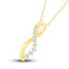 Thumbnail Image 2 of Diamond Infinity Twist Pendant Necklace 1/4 ct tw Round 10K Yellow Gold 18"