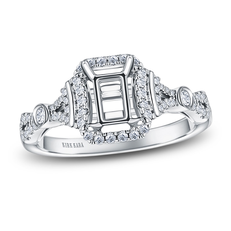 Kirk Kara Diamond Ring Setting 1/4 ct tw Round 18K White Gold