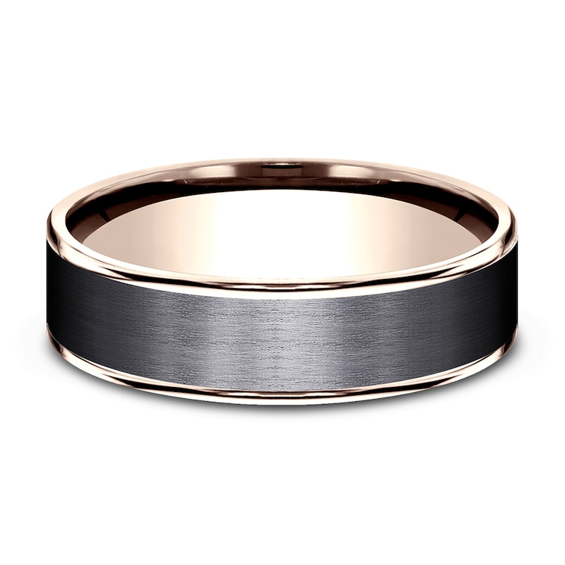 Main Image 3 of Wedding Band Black Titanium/14K Rose Gold 6.5mm