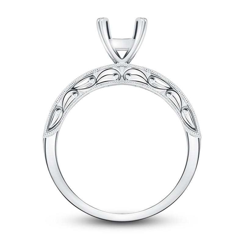 Main Image 2 of Kirk Kara Natural Blue Sapphire Ring Setting Diamond Accents 18K White Gold