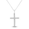 Thumbnail Image 3 of Diamond Cross Necklace 1/3 ct tw Round 10K White Gold 18"