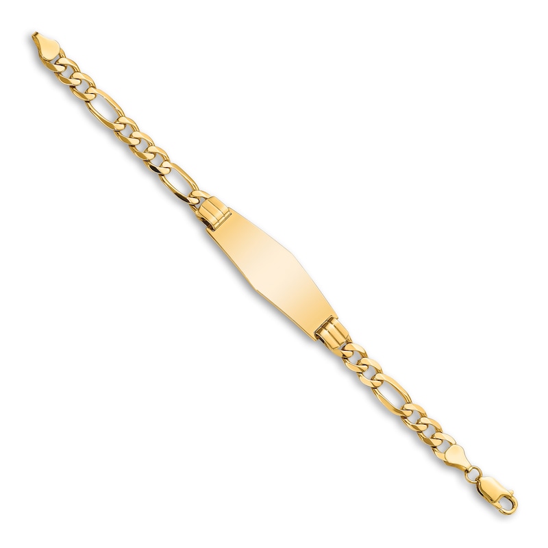 Main Image 2 of Men's Solid Link ID Bracelet 14K Yellow Gold 13.5mm