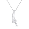 Thumbnail Image 1 of Diamond Pendant Necklace 1/4 ct tw Round 10K White Gold 18"