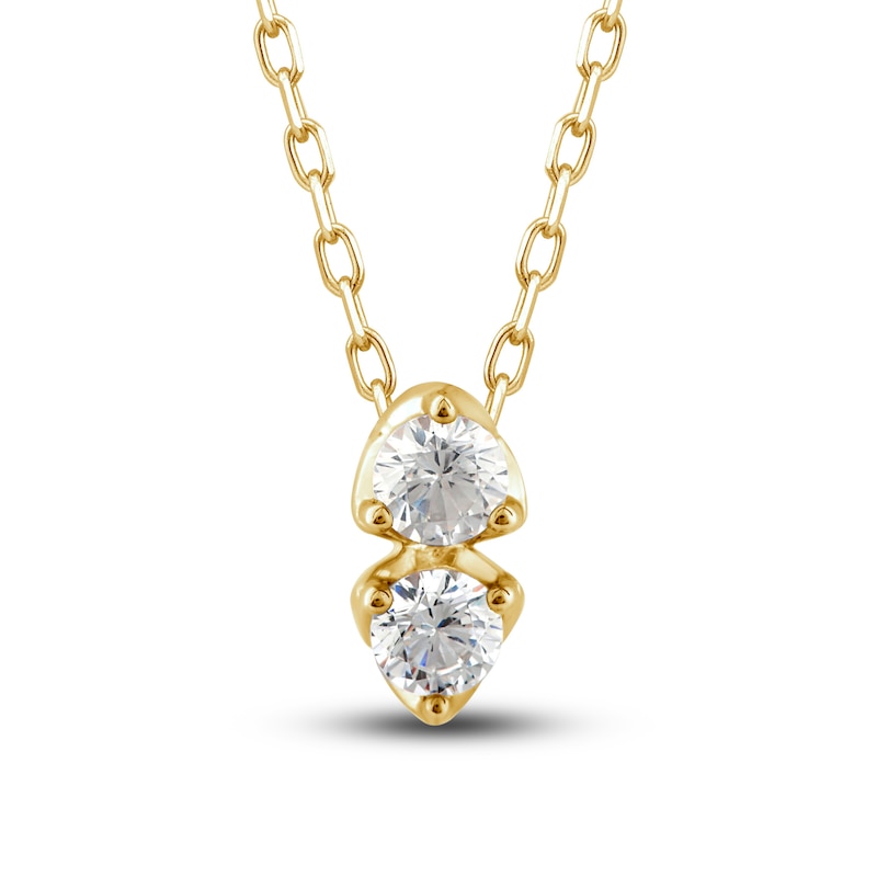 Main Image 1 of Diamond Pendant Necklace 1/4 ct tw Round 10K Yellow Gold