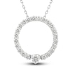 Thumbnail Image 1 of Diamond Circle Pendant Necklace 1 ct tw Round 14K White Gold