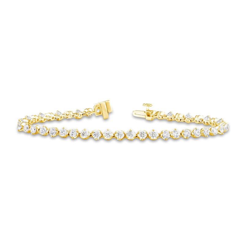 Main Image 1 of Diamond Tennis Bracelet 5-1/2 ct tw Round 14K Yellow Gold 7.25"