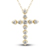 Thumbnail Image 1 of Diamond Cross Pendant Necklace 1 ct tw Round 14K Yellow Gold