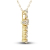 Thumbnail Image 2 of Diamond Cross Pendant Necklace 1 ct tw Round 14K Yellow Gold