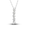 Thumbnail Image 1 of Diamond Vertical Bar Pendant Necklace 1/2 ct tw Round 10K White Gold