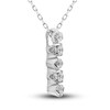 Thumbnail Image 2 of Diamond Vertical Bar Pendant Necklace 1/2 ct tw Round 10K White Gold