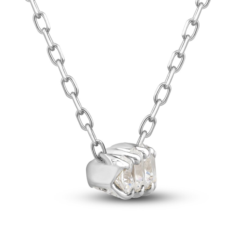 Main Image 2 of Diamond Bar Pendant Necklace 5/8 ct tw Round 10K White Gold