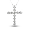 Thumbnail Image 1 of Diamond Cross Pendant Necklace 1 ct tw Round 14K White Gold