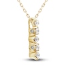 Thumbnail Image 1 of Diamond Vertical Bar Pendant Necklace 1/3 ct tw Round 10K Yellow Gold