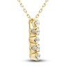 Thumbnail Image 2 of Diamond Vertical Bar Pendant Necklace 1/3 ct tw Round 10K Yellow Gold