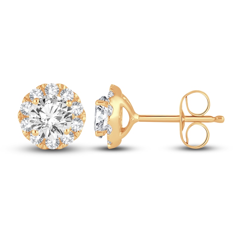 Main Image 2 of Diamond Stud Earrings 1 ct tw Round 14K Yellow Gold